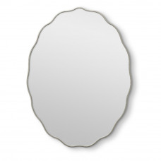 Овальное волнистое зеркало в стиле Арт-Деко в серебряной раме Fancy Oval Silver (Фэнси) Smal 60*80 см 