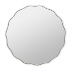 Круглое зеркало в серебряной волнистой раме Fancy S Silver (Фэнси) Smal Ø60 см 